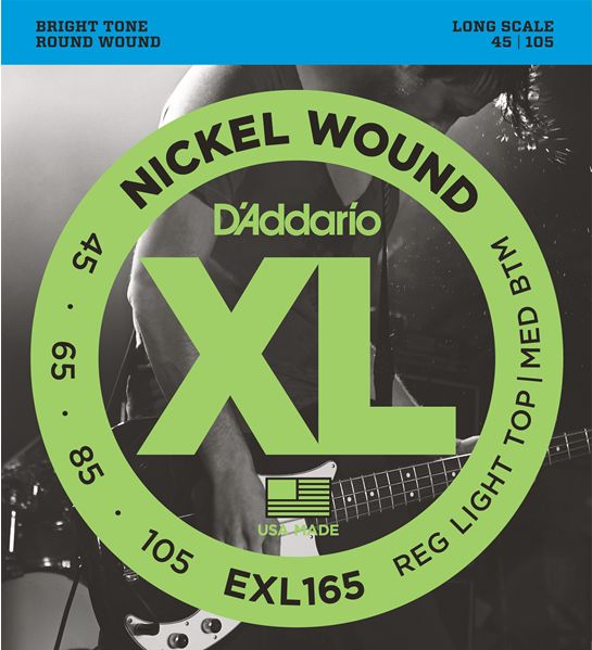 新品　DADDARIO ダダリオ EXL165 Nickel Wound Bass Light Top Medium Bottom 45-105