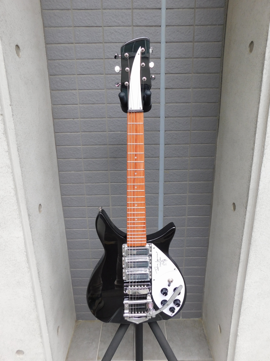 中古　ノーブランド 325タイプ ショートスケール　ギグバック付き