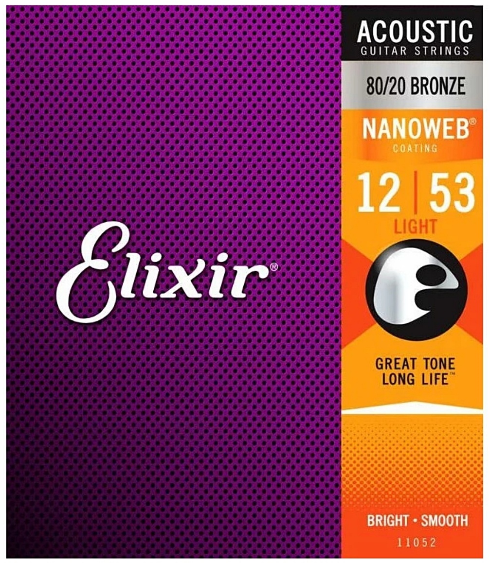 新品　ELIXIR エリクサー NANOWEB 80/20 Bronze Light #11052 アコースティックギター弦